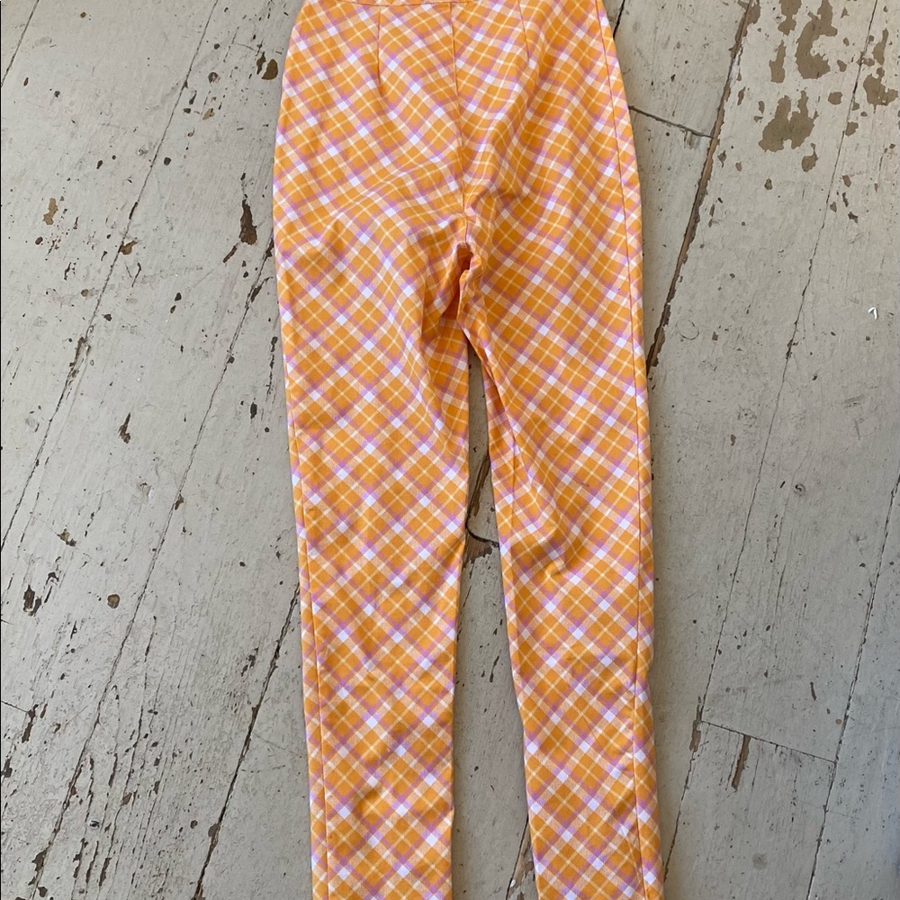 UO Urban Outfitters Ingrid Plaid Straight Leg Y2K Pants Leggings NWT - Picture 12 of 12
